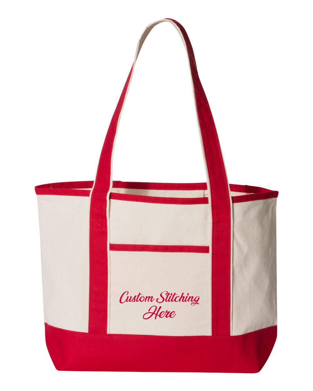 INK STITCH Custom Embroidery Stitching Tote Bag - Red