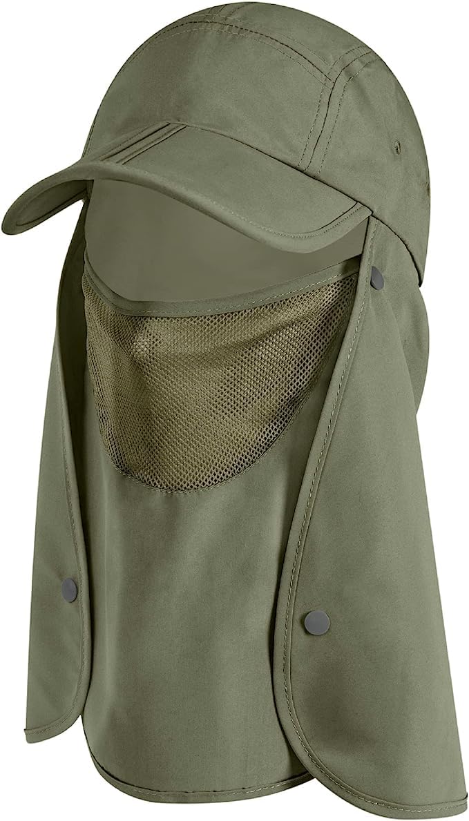 Photo 1 of Baseball Hat with Neck Flap Green