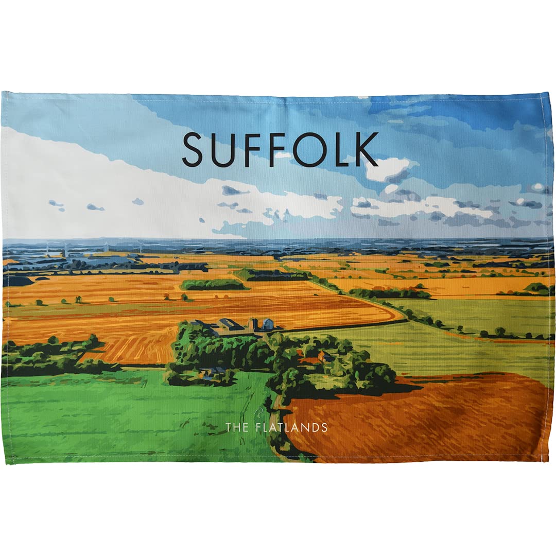 Town Towels The Flatlands Of Suffolk Tea Towel