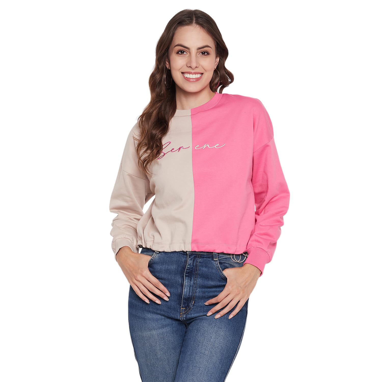 madame Women Cloure Block Fuschia Sweatshirt-picture-31
