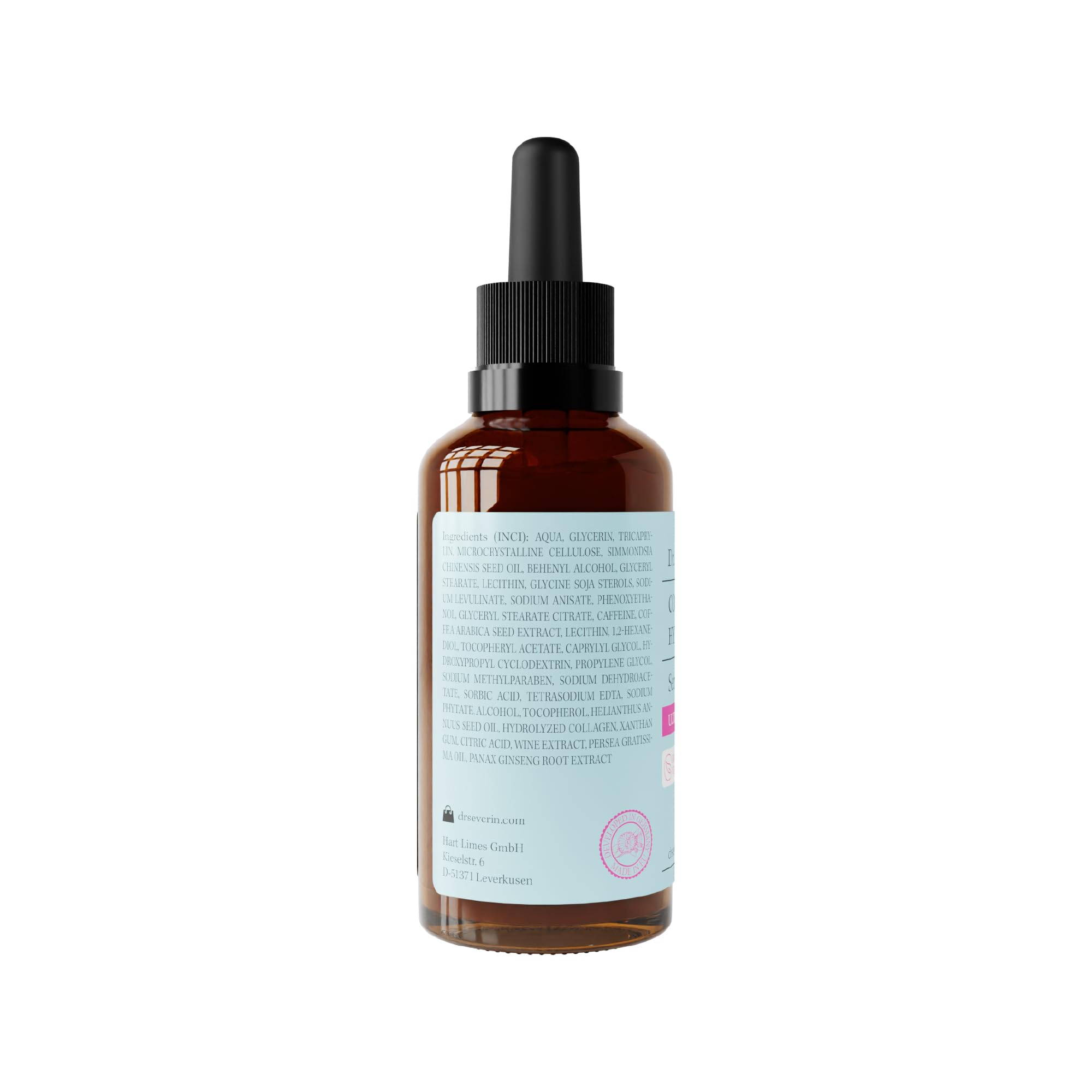 Dr. Severin 2,5% Collagen Hyaluron Serum Ultra 50 ml I Gesichtsserum mit Meereskollagen, Hyaluron, Vitamin E und Phytodermina Lifting I Anti-Aging, Straffend I für alle Hauttypen I Vegan
