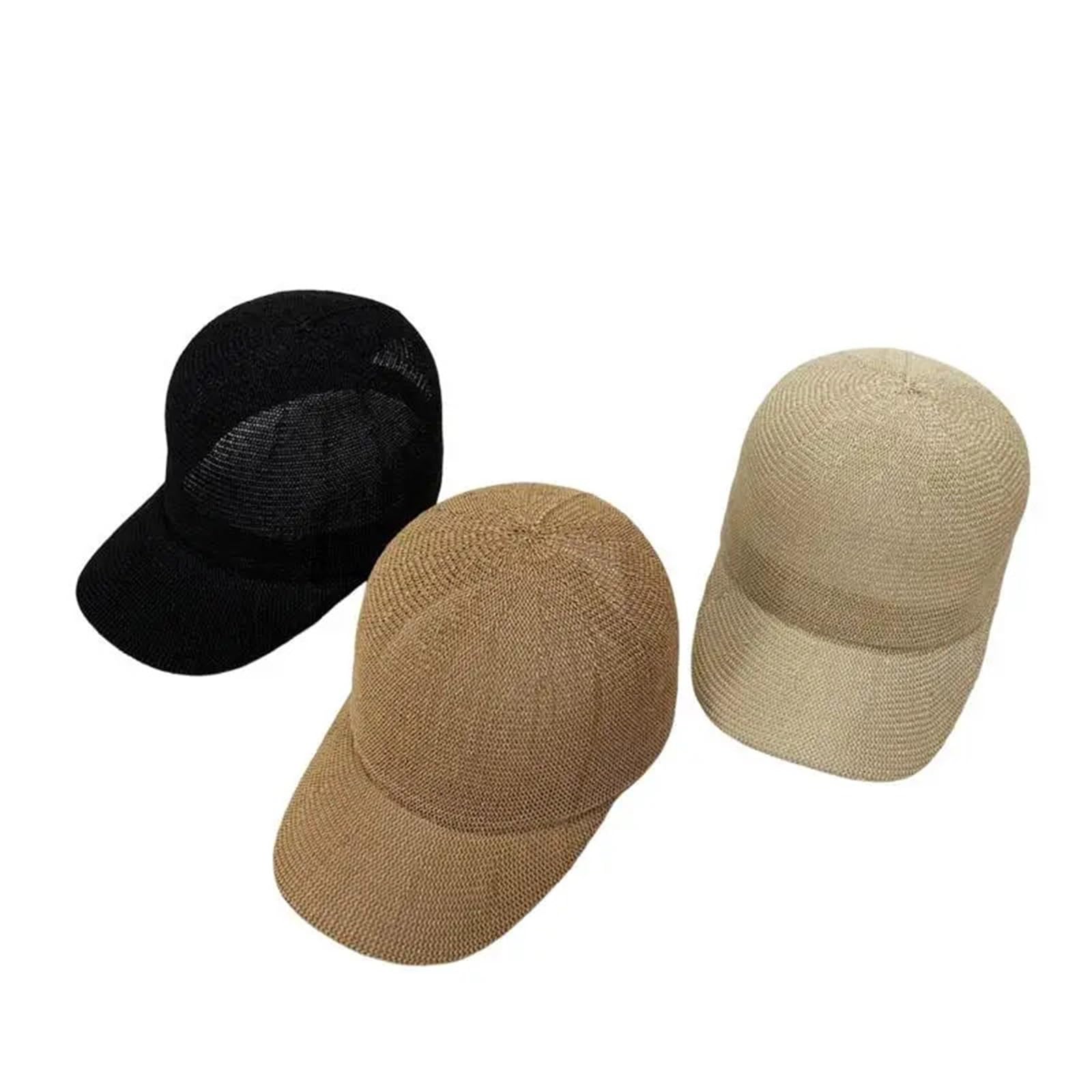 Berretto da Baseball in Paglia di Carta Traspirante con Protezione UV, Cappello da Sole Unisex Casual Estivo