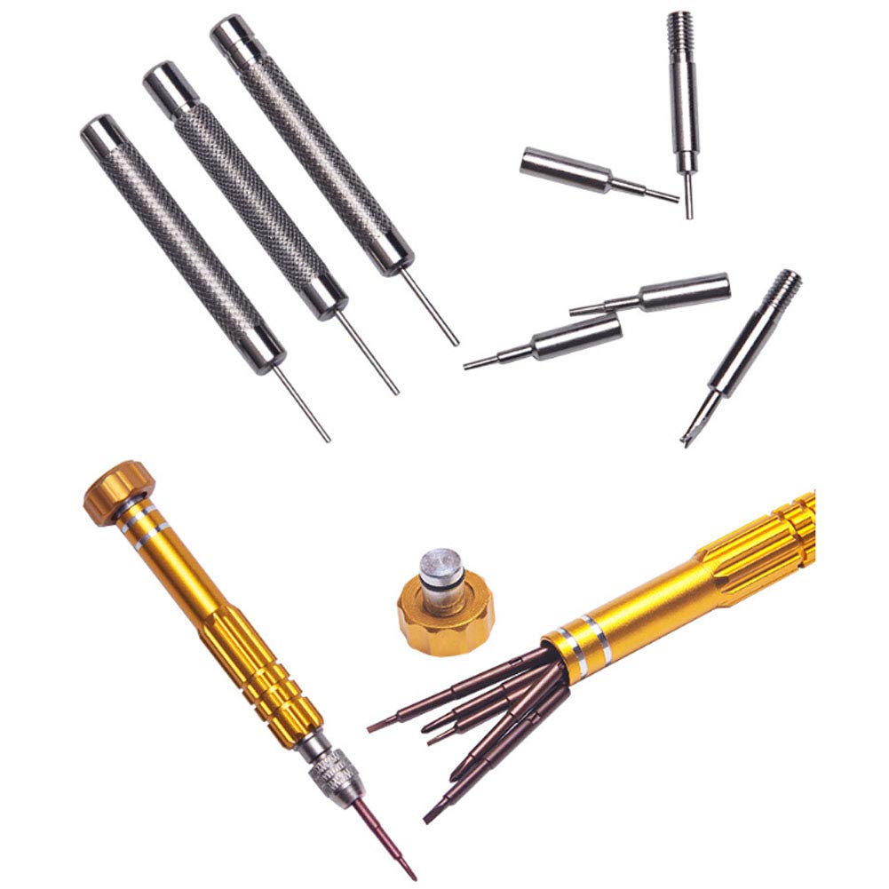 Kit de reparación de relojes de 147 piezas, juego de herramientas de barra de resorte profesional para ajustar la correa del reloj, kit de herramientas de reloj abridor de caja ajustable mejorado Es