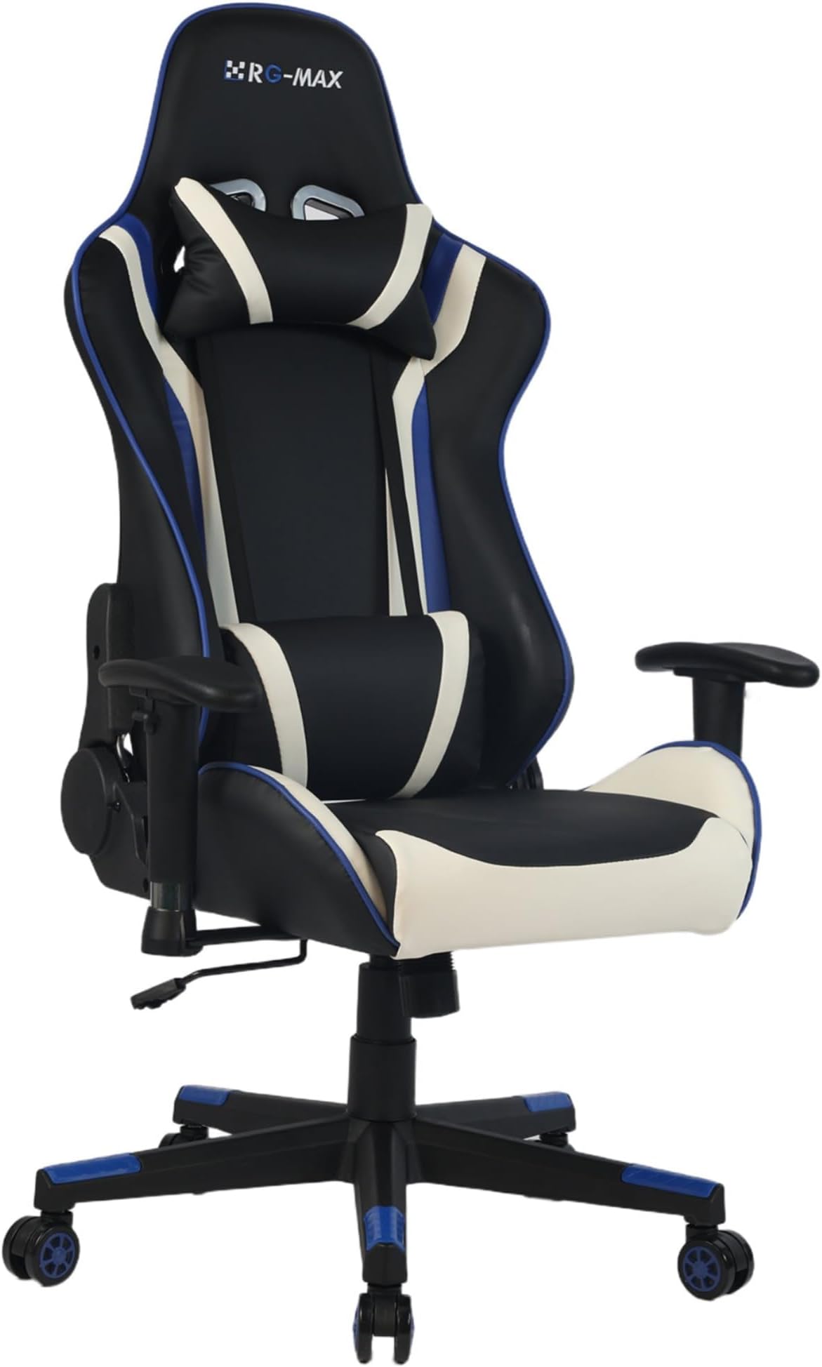 RayGar RG-MAX Pro Reclining Sports Racing Gaming Chair Office Desk PC Faux Leather Chair (Blue)