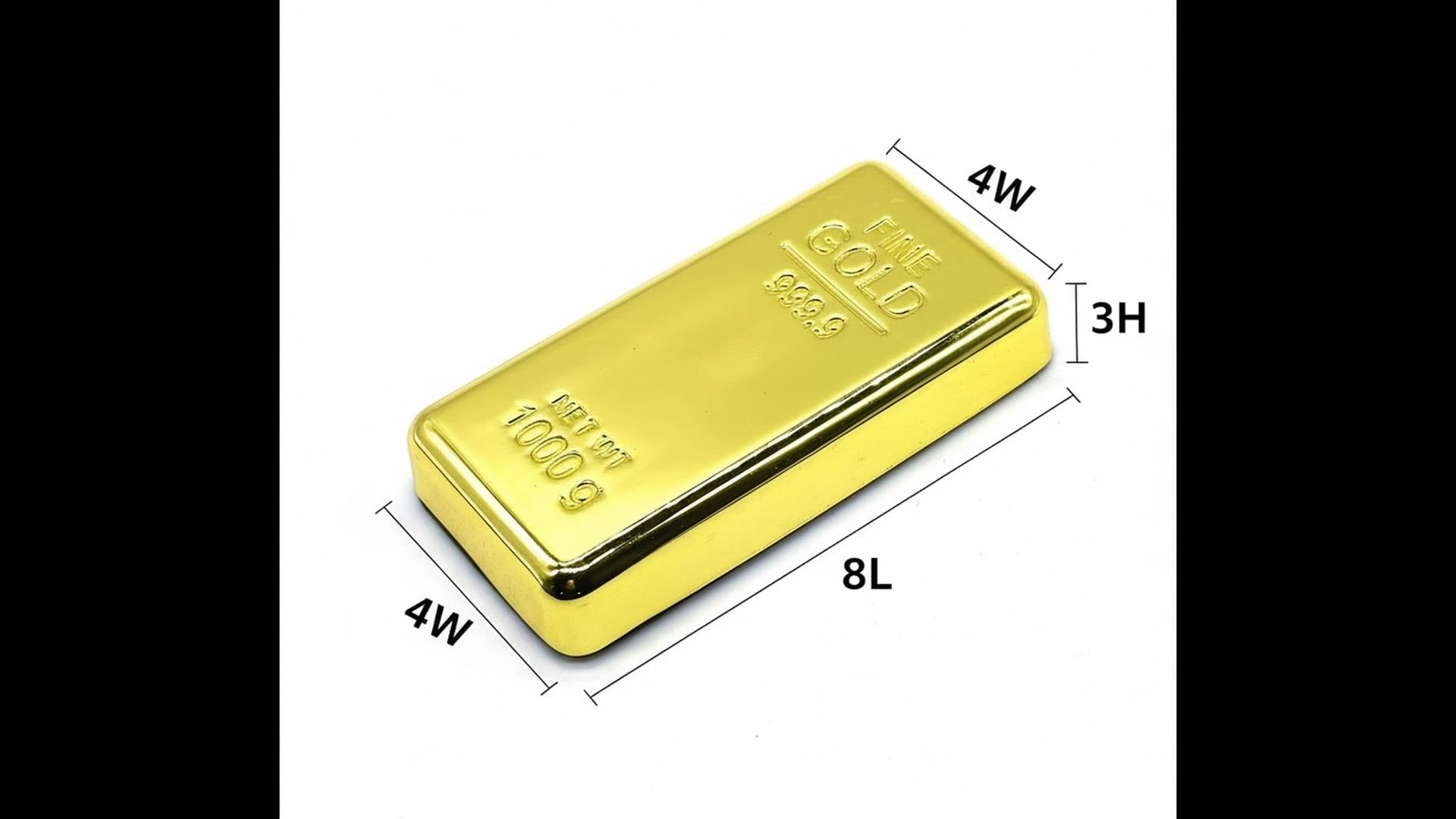 Awestuffs Glittering 24K Gold Finish Metal Bar Paper Weight for Home Office Use & Corporate Gift (1) 1
