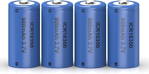 900mAh 3.7V ICR 18350 baterías recargables de iones de litio 4 unidades, batería de iones de litio de 3.7 V 18350 batería recargable para linterna