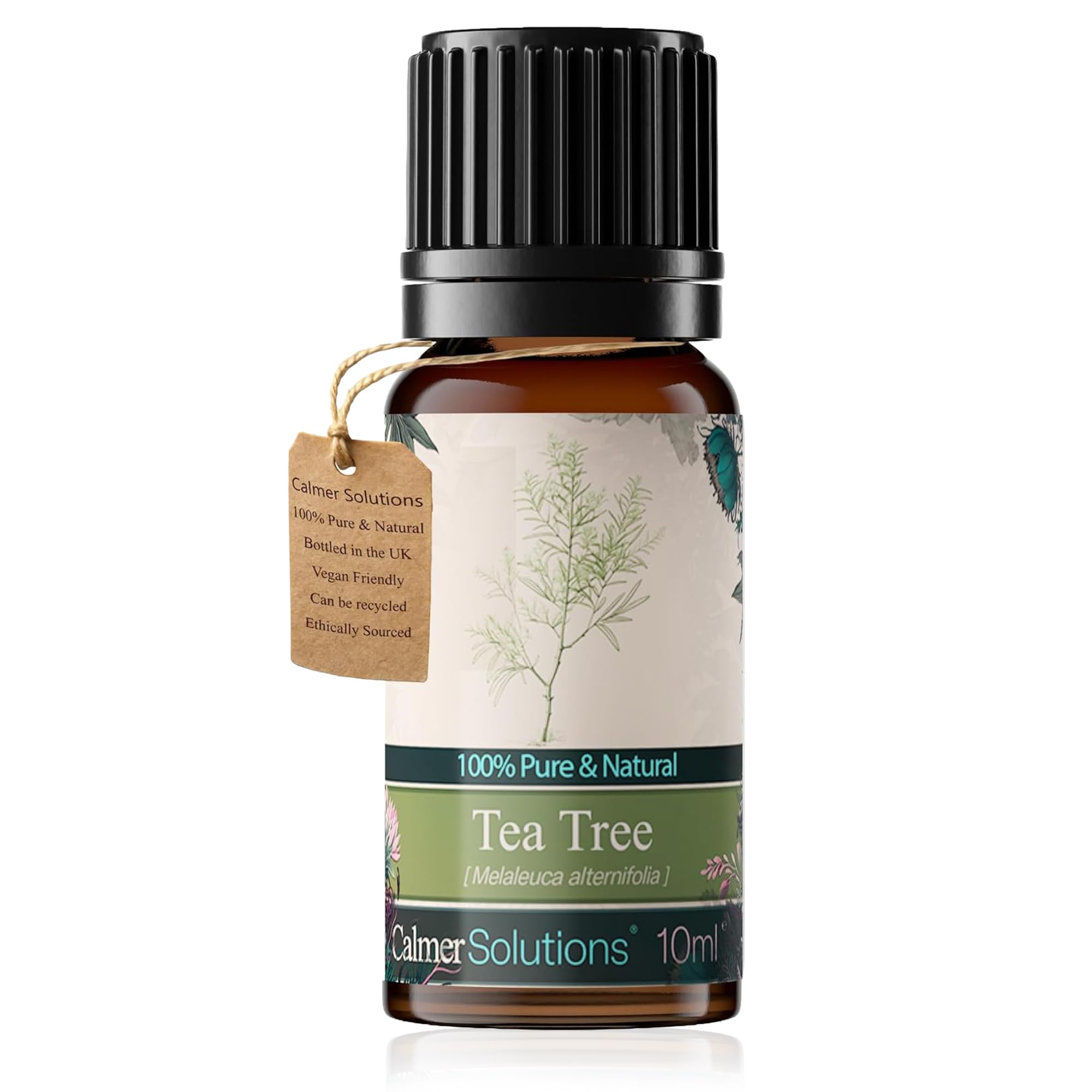 Calmer Solutions Pale Yellow Tea Tree Essential Oil 10Ml - 100% Pure & Natural Melaleuca Alternifolia - Steam Distilled Essential Oil - Aromatherapy Oil, Home Fragrance Diffuser Oil - Fresh Herbal Scent