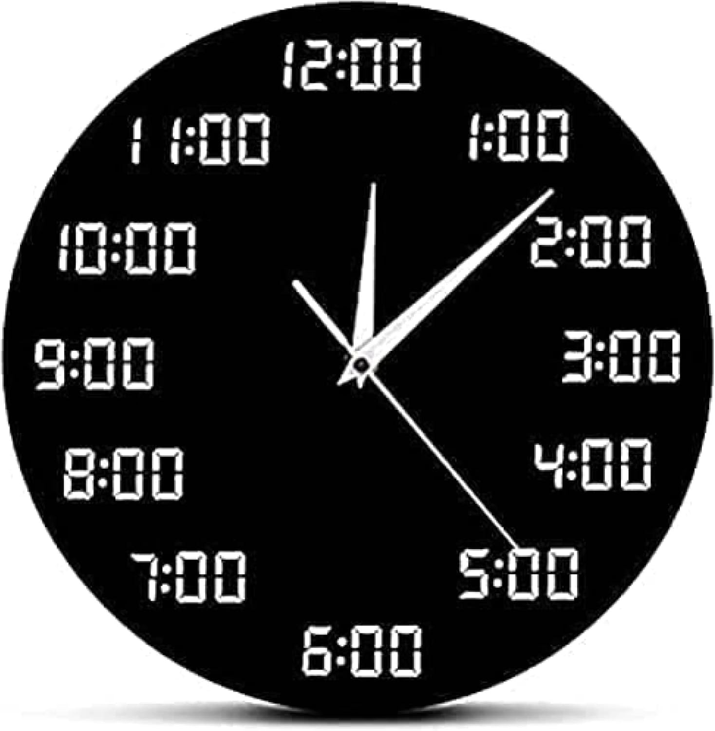 Wall Clock Analogous Digital Wall Clock Humorously Designed Round Wall Clock in