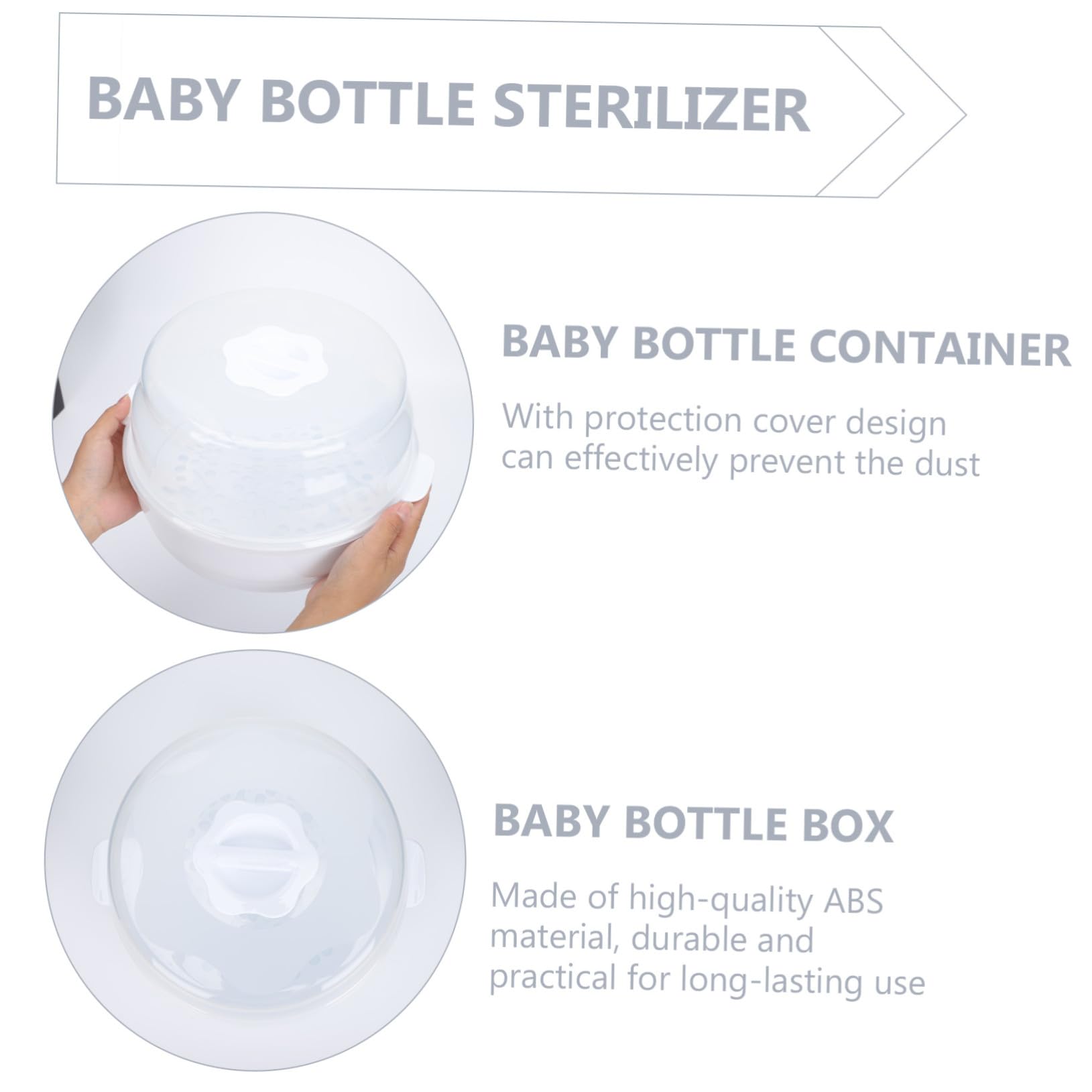 Estuche Para Biberones y Chupetes Para Bebés, Compacto, Resistente Abs, Apto Para Microondas, Adecuado Para Lactancia y Viajes, Diseño Ligero Blanco, Almacenamiento Práctico Para Madres