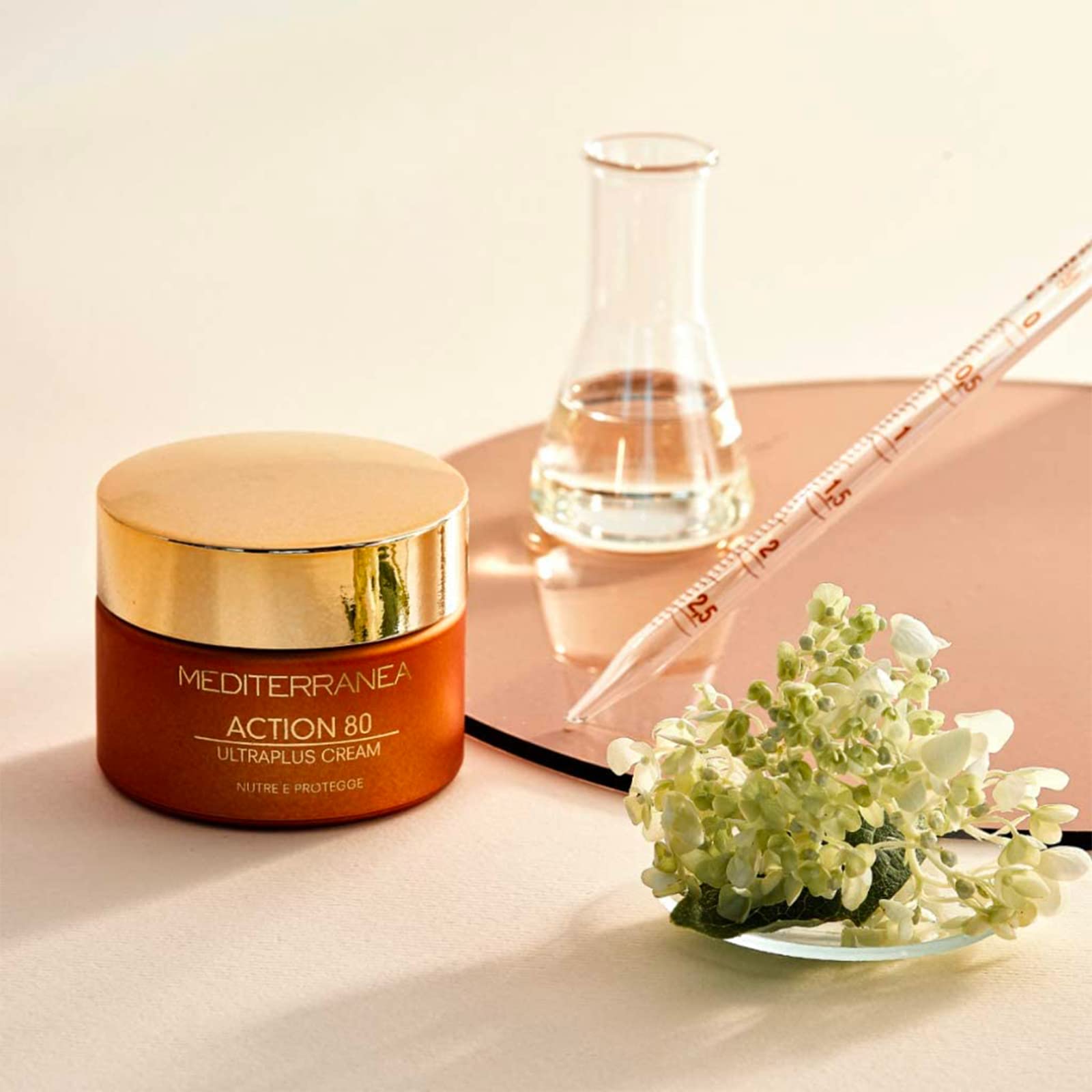 MEDITERRANEA COSMETICS Crema Viso Giorno e Notte, Idratante e Protettiva Con Alga Scandinava, Hibiscus, Baobab e Vitamina E, Per Pelli Mature e Sottili – 50 ml