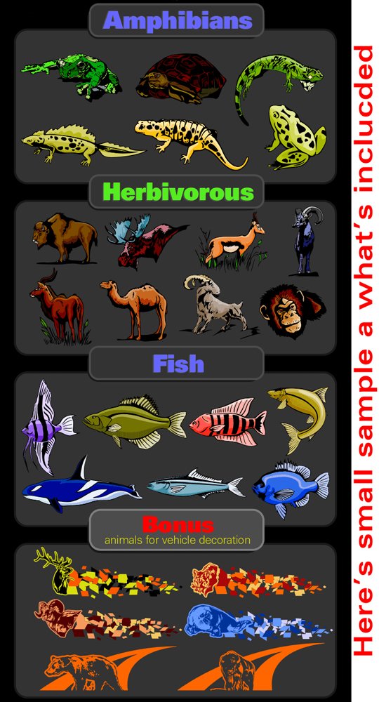 Tiere/Tiere Clipart-Vinyl Cutter Plotter ClipArt Bilder-Sign-Design Vektor-Kunst-Grafiken CD-ROM