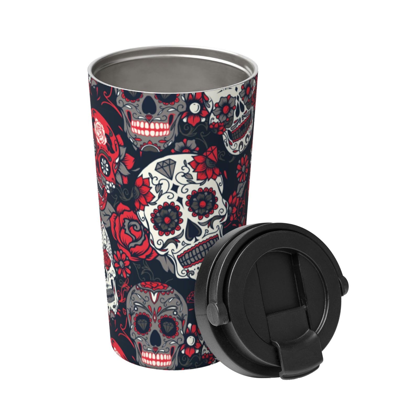 黒猫 蓋つき コンビニカップがそのまま入る カップイン タンブラー 400ml 保温 保冷 ステンレス マグカップ Fave 通販  19855739｜Creema(クリーマ) タンブラー スカル 髑髏柄 コーヒーカップ 蓋付き マグカップ 水筒 ステンレス製 コンビニカップ 保温保冷 真空断熱 大容量 直飲