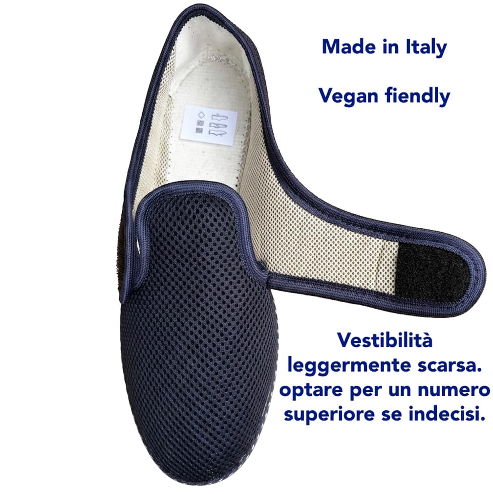 Benessere pantofole uomo estive fresche e leggere scarpe in tela a NIDO D'APE Pinarella SPRIT5 con strappo Made in Italy