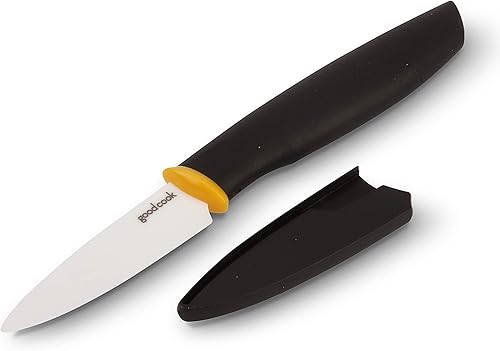Vista 24 de GoodCook Touch - Cuchillo Santoku de 7 pulgadas, acero de alto carbono, agarre cómodo antideslizante, hoja de cuchillo con hoyuelos para cortar