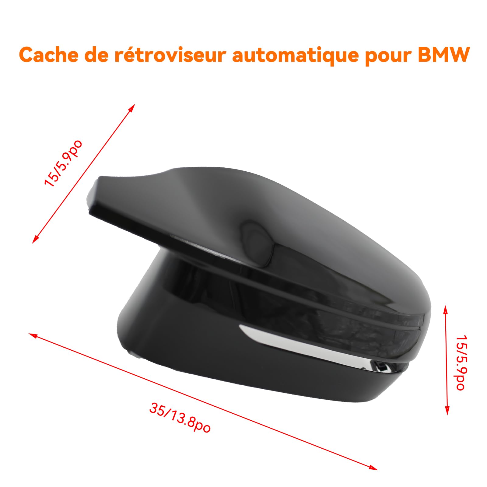 Lot de 2 capuchons de rétroviseur de voiture, compatibles avec BMW G20, G21, G28, G22, G23, G30, G38, G11, G12, G15, G16, modèle uniquement avec gouvernail gauche, noir brillant