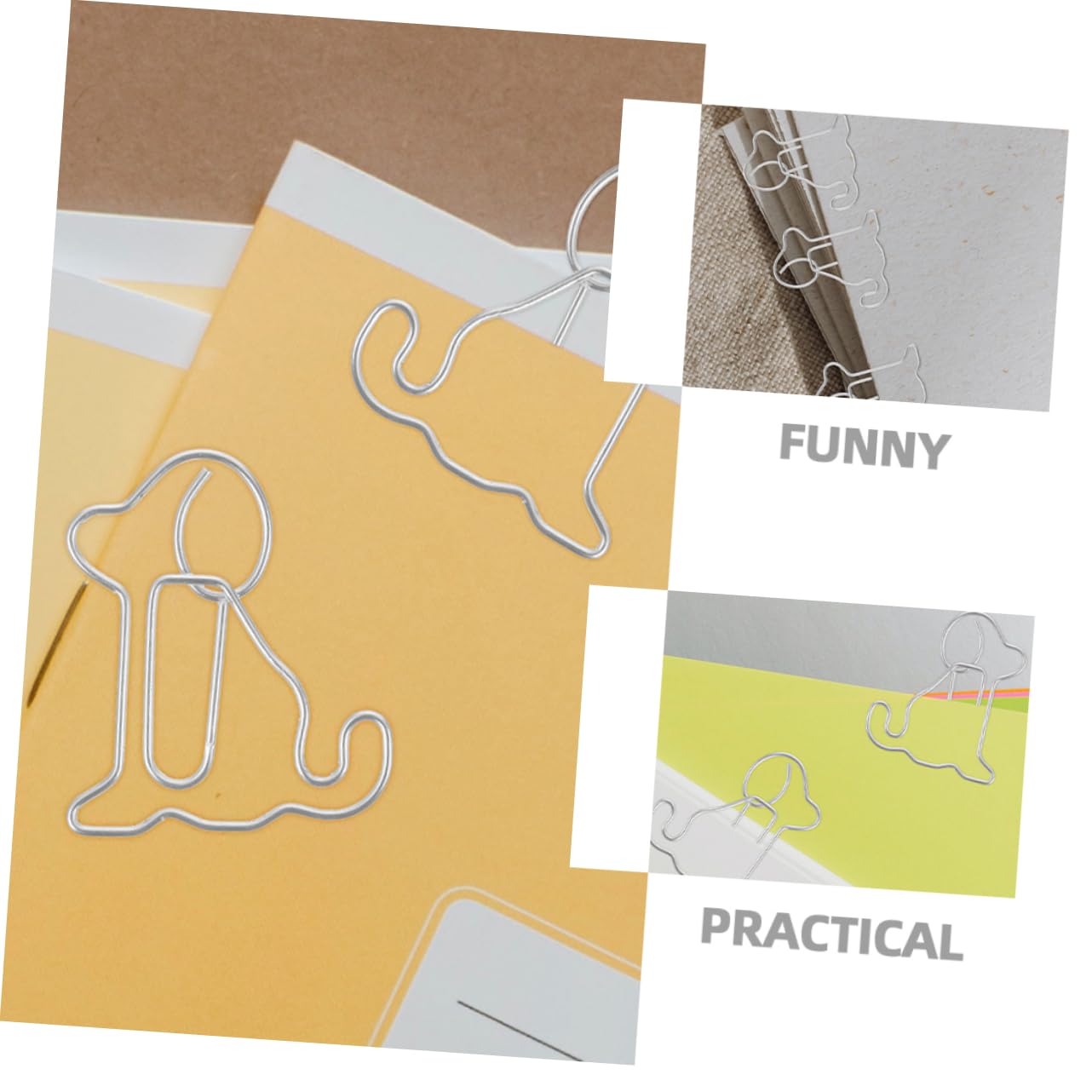 Alipis 500pezzi Clip Forma Di Cane Di Graffette Metalliche Riutilizzabili Per Ufficio Creative e Decorative Per Segnalibri e Organizzazione Documenti