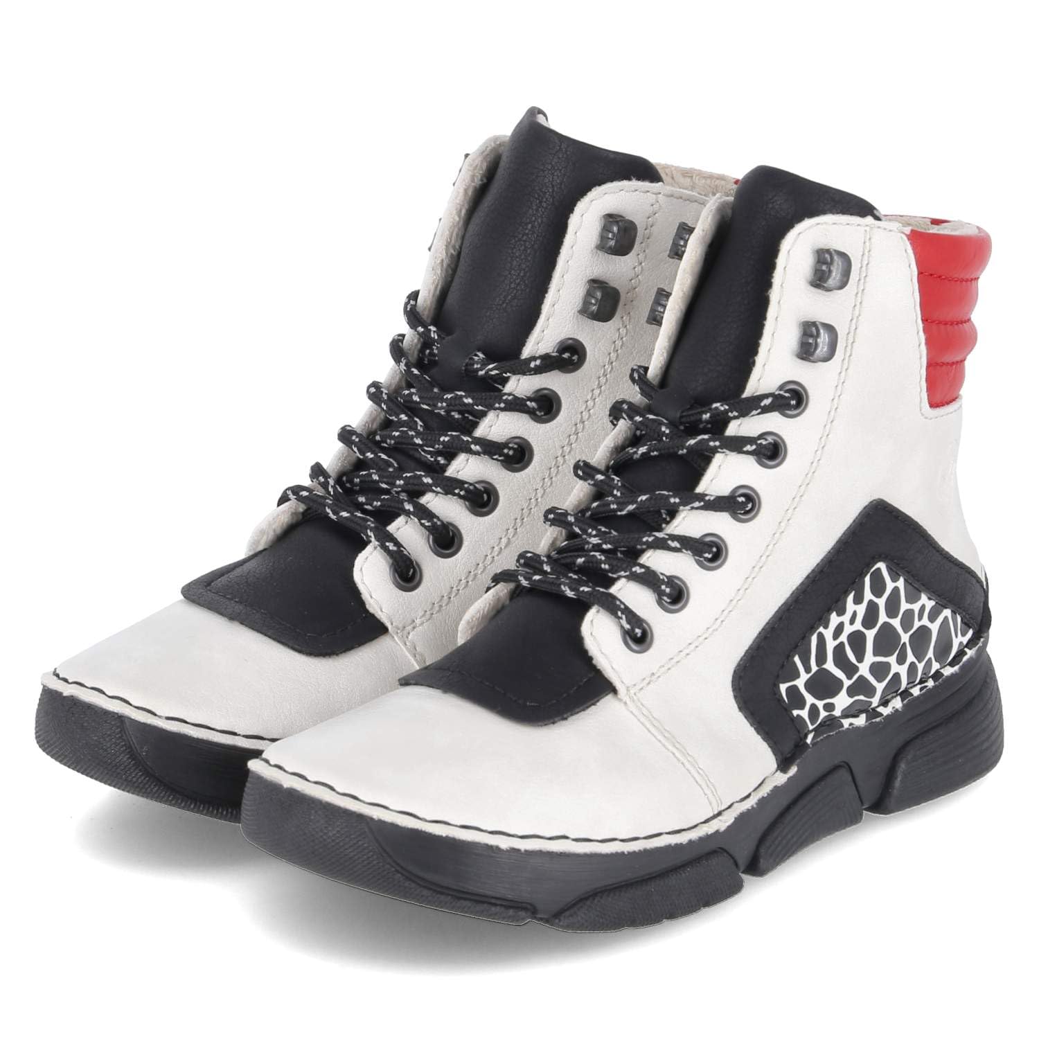 Rieker 45904-60 Schnürstiefel Synthetik Damen in beige-Kombi