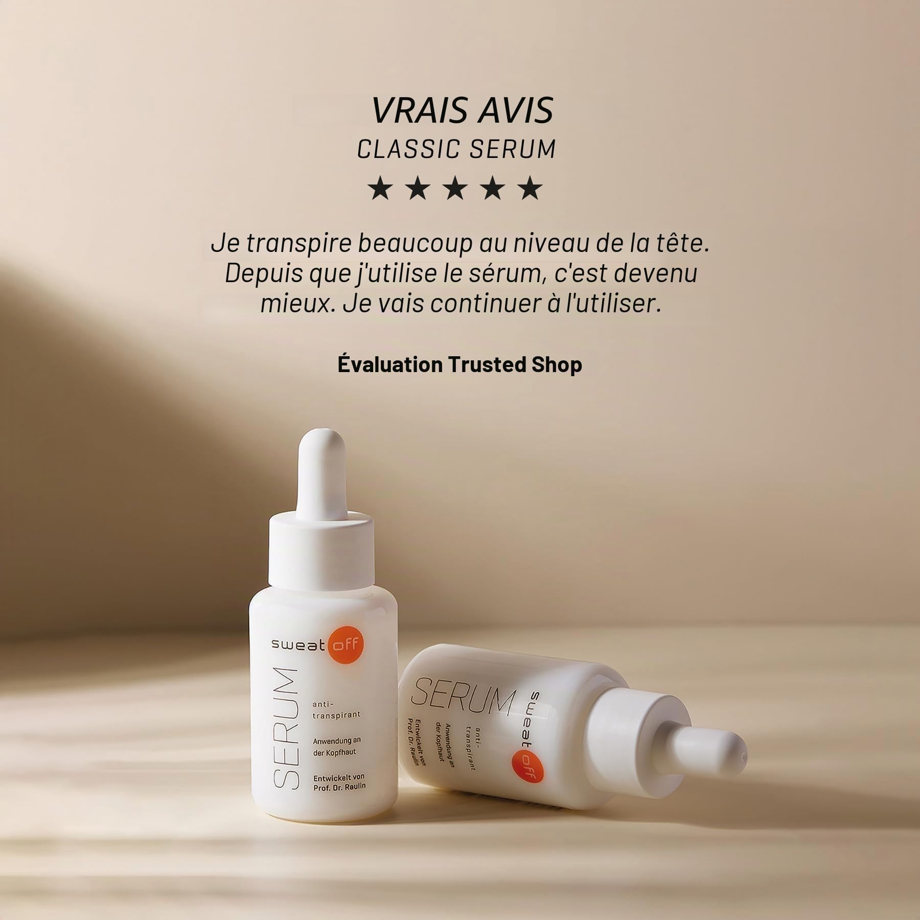 Sweat-Off Sérum anti-transpirant 30 ml contre la transpiration I Sérum contre la transpiration de la tête I Anti-transpiration