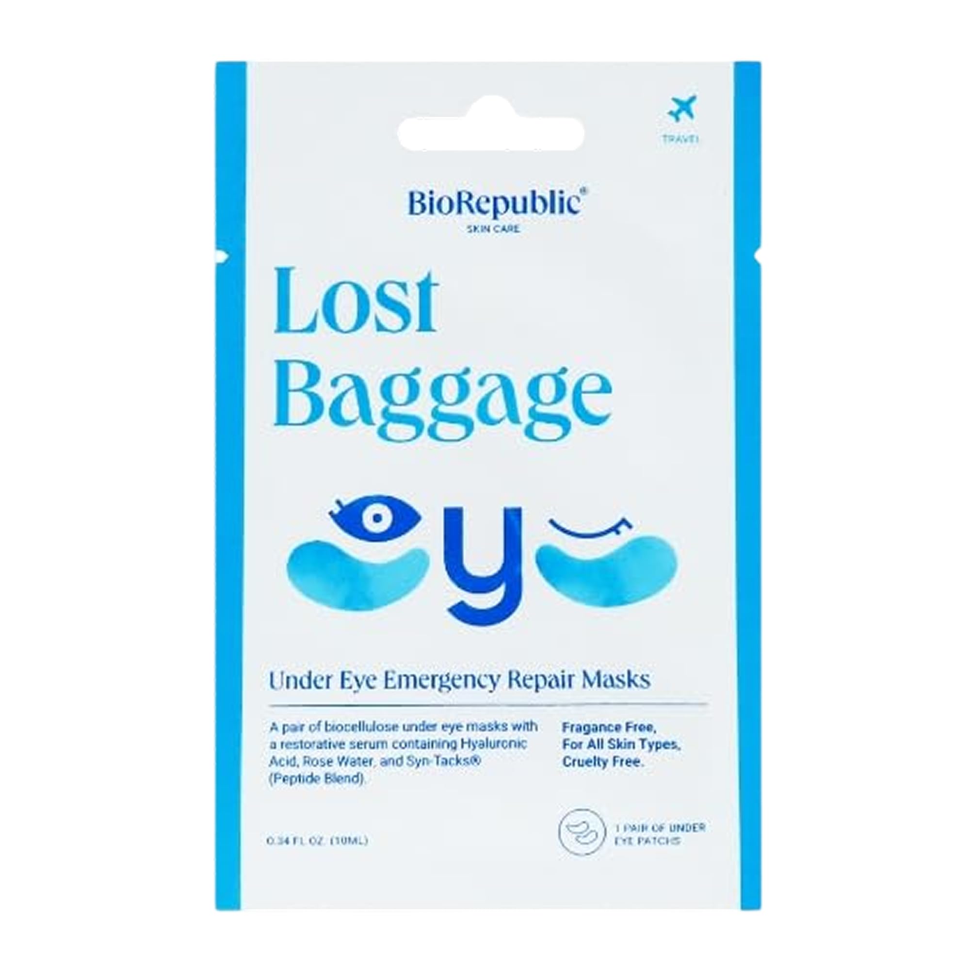 BioRepublic Máscara de reparación de emergencia para equipaje perdido debajo de los ojos, reduce la apariencia de líneas debajo de los ojos, hinchazón y ojeras, 6