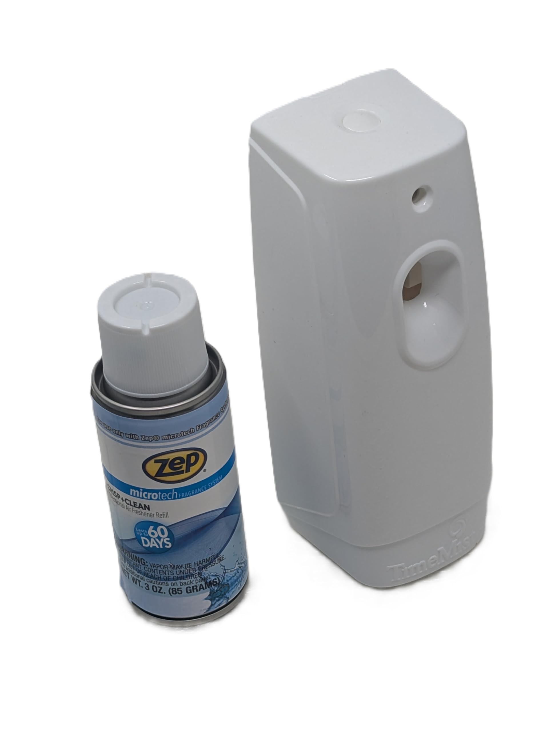 Zep MicroTech Air Freshener Dispenser Kit - Crisp+Clean Fragrance, Compact Design, Long-Lasting Odor Control for Home, Office & Commercial Use, Includes Dispenser & Refill, Adjustable Timer Settings