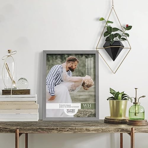 Miniatura 3 de Renditions Gallery Portarretratos de 11 x 14 pulgadas, diseño de madera de estilo moderno y vidrio de alta definición, listo para pared y mesa,