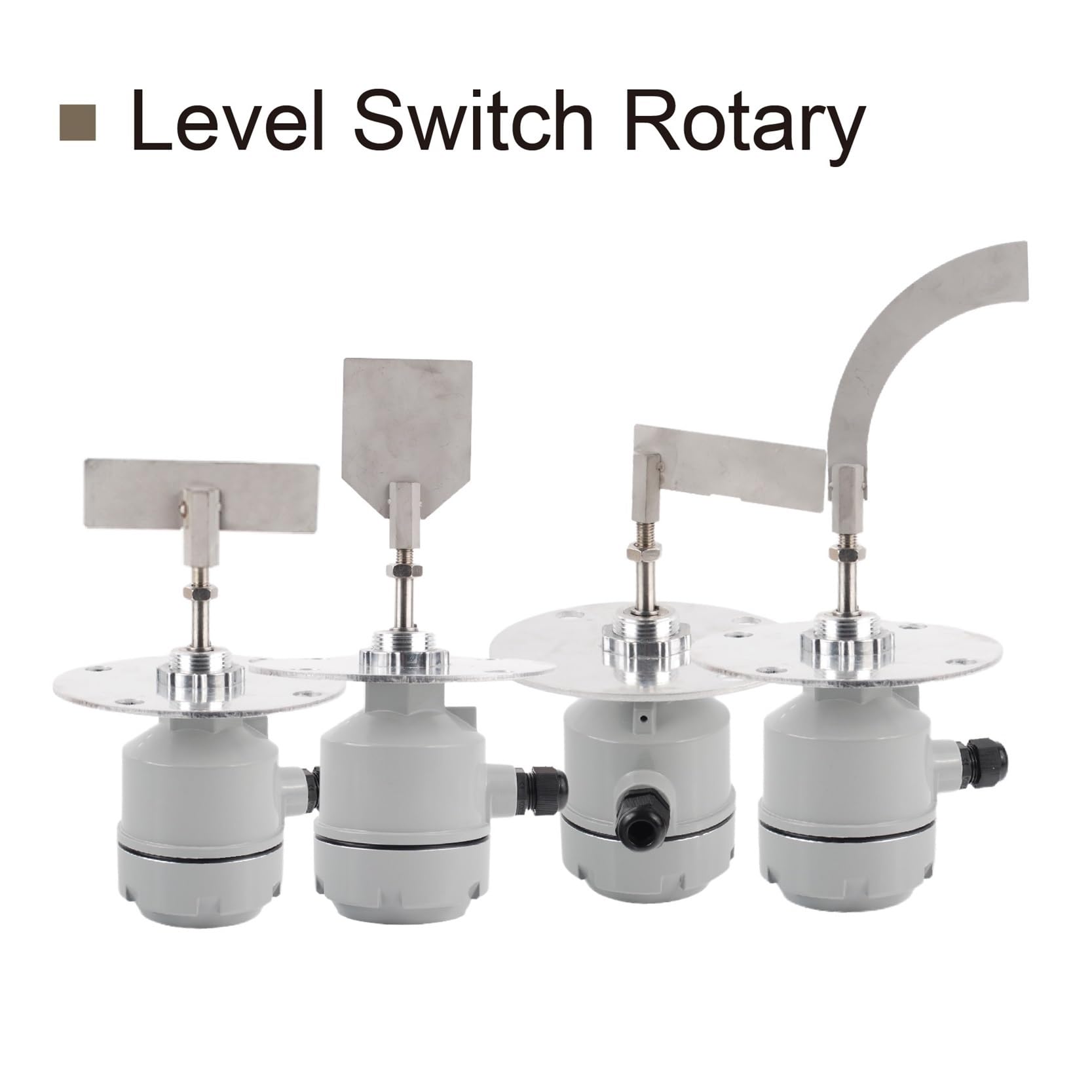 Przemysłowy czujnik poziomu materiałów sypkich, Łopatkowy przełącznik poziomu obrotowego CKZC-01/07 MultiV do materiałów stałych PointInd Indus Bin Silo PowderWhl(B-Flange,24VDC)