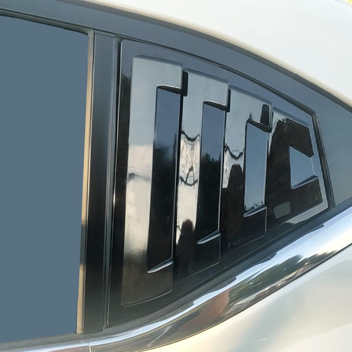 MICROCK Rear Side Window Louvers Racing Style Triangular Window Glass Blinds for Sentra 2020 2021 2022 2023 2024, Glossy Black, 2pcs
