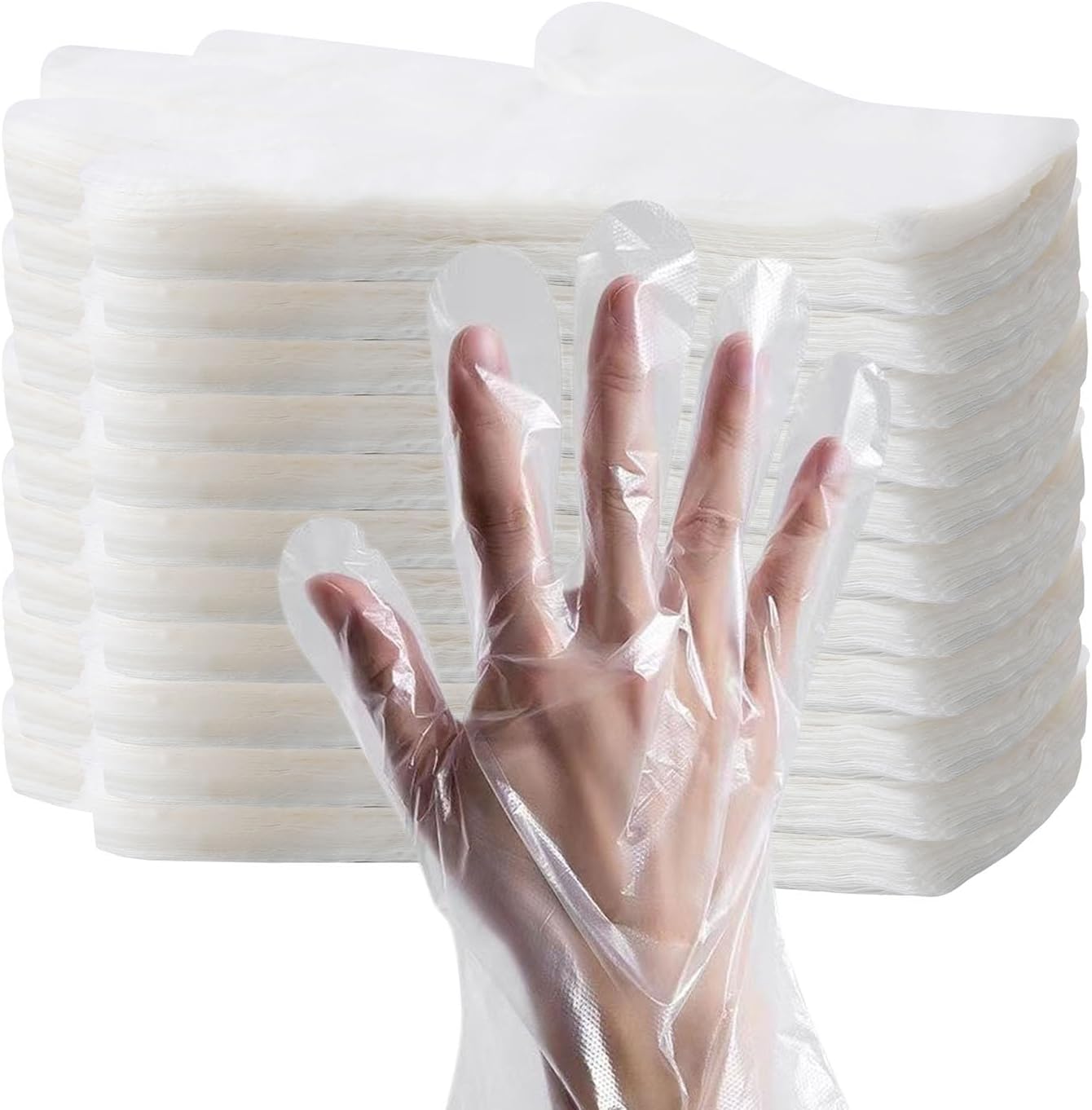 HLIN 6000 Pcs Plastic Food Prep Gloves - Disposable, Transparent for Food Service