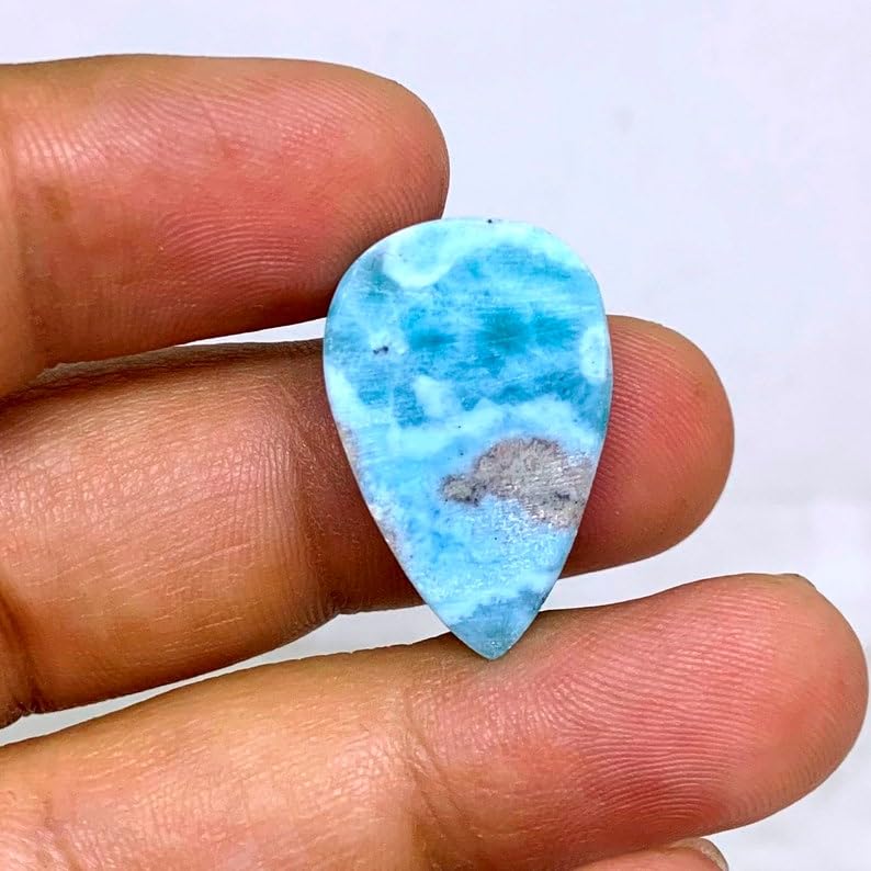 Larimar naturel pour fabrication de bijoux bague pendentif collier cabochon - 5