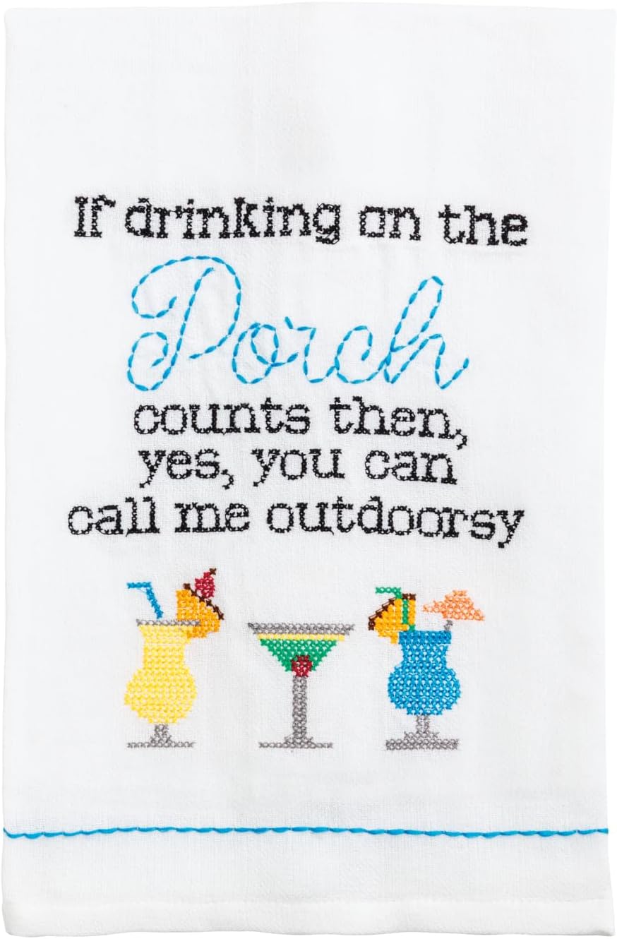 Mud Pie Porch Cross Stitch Towel