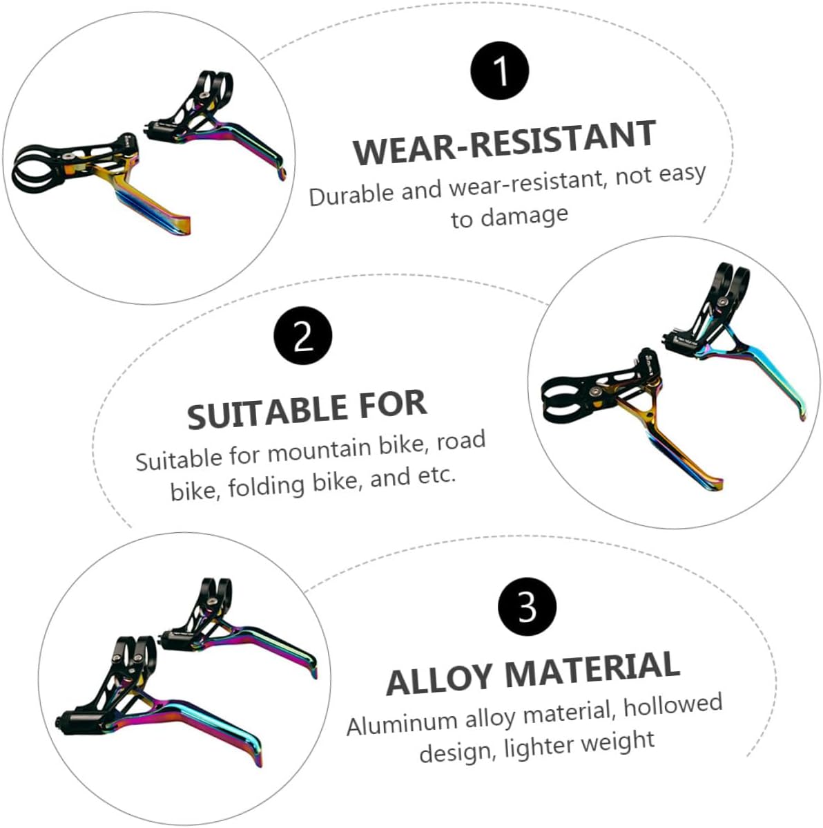 Didiseaon Bike Brake Handle and V-Shaped Brake Lever for Mountain and Road Bikes, Lightweight Aluminum Alloy with Hollow Design, Sturdy Cycling Brake Parts for Outdoor Riding