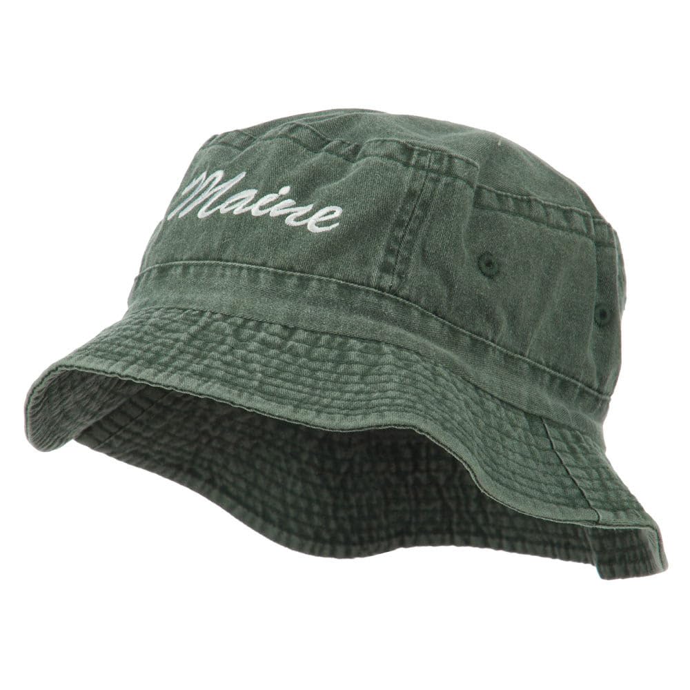 e4Hats.com Maine Embroidered Bucket Hat - Green OSFM