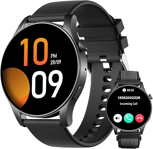 Relogio Smartwatch Feminino e Masculino Unissex 1,43" AMOLED Touchscreen, Bluetooth Atender/Fazer, IP67 à Prova d'Água, 100+ Modos, Fitness e Sono, Relógio Inteligente Smartwatches para Android iOS