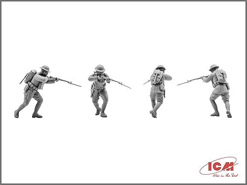 Miniatura 4 de ICM 35704 - Kit de modelado de figuras militares de plástico Infantería estadounidense en máscaras de gas (1918) (4 figuras) - Escala 135