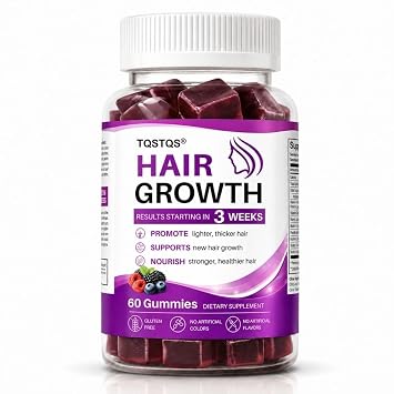 TQSTQS-Hair Growth Accelerator Soft Chewable Tablets-Advanced Hair Growth Formula for Men&Women with Verified Ingredients & Biotin-Promotes Thicker, Fuller, Stronger Hair-60 Count (1)