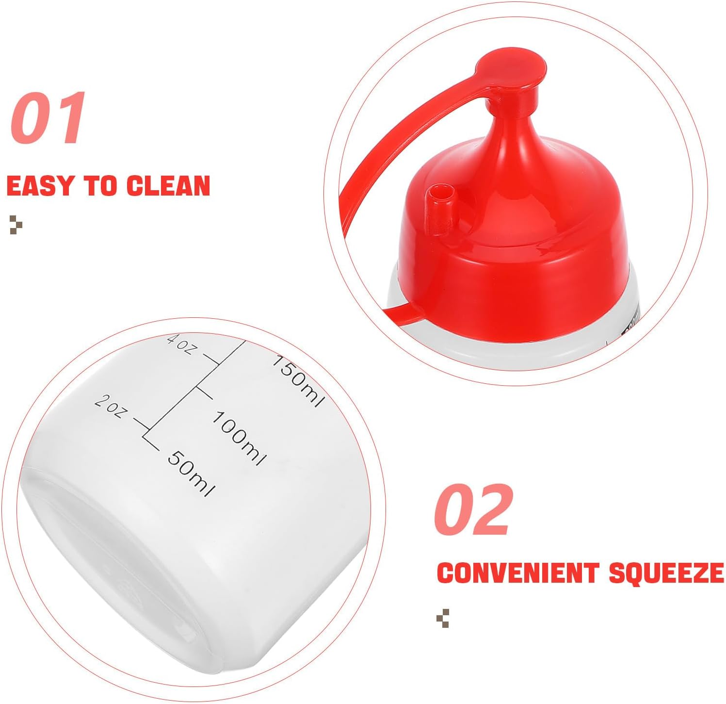 Plastic Condiment Squeeze Bottle with Tight Seal and Measurement image 3