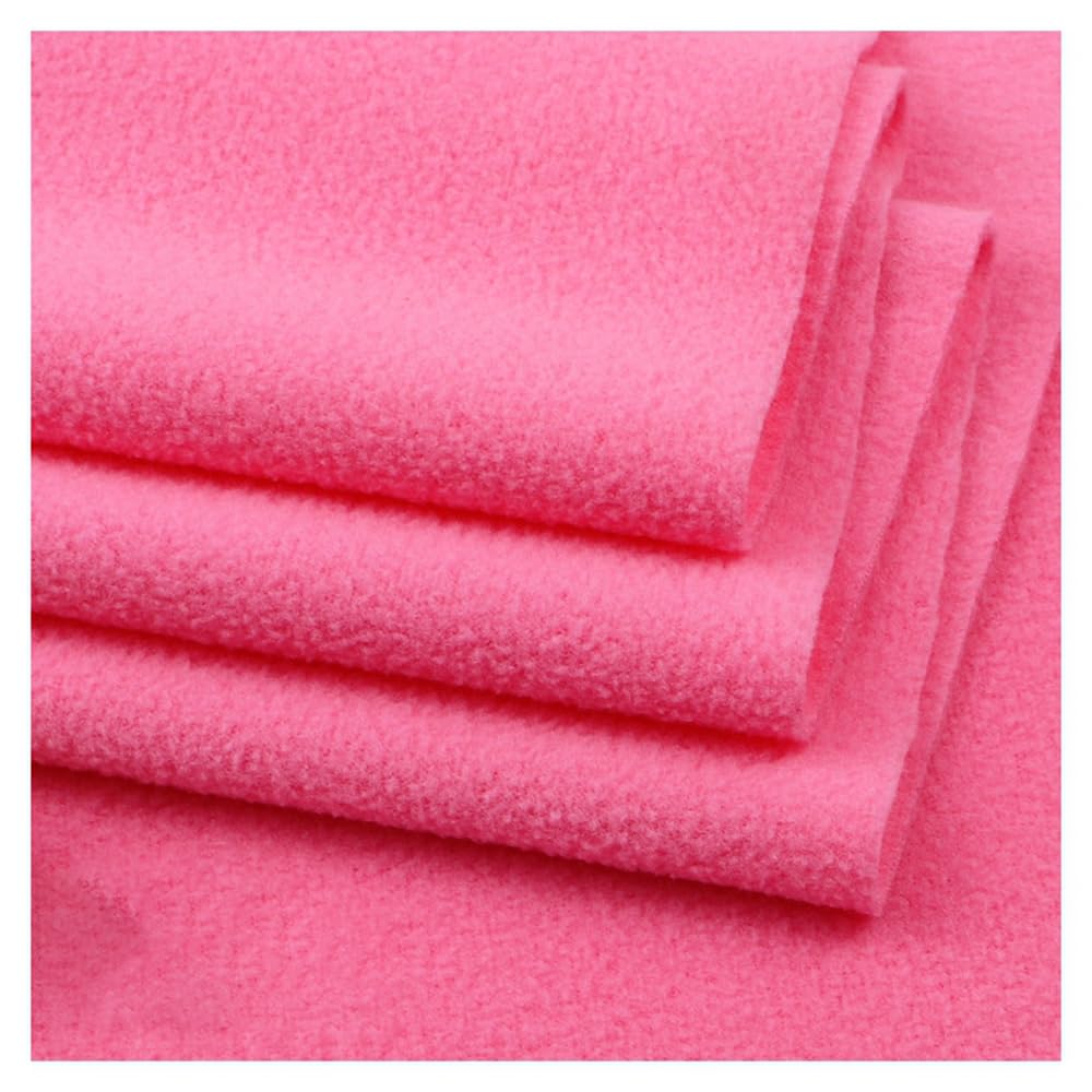 Tissu polaire tricoté pour la couture sans bouloches drap rose chaud