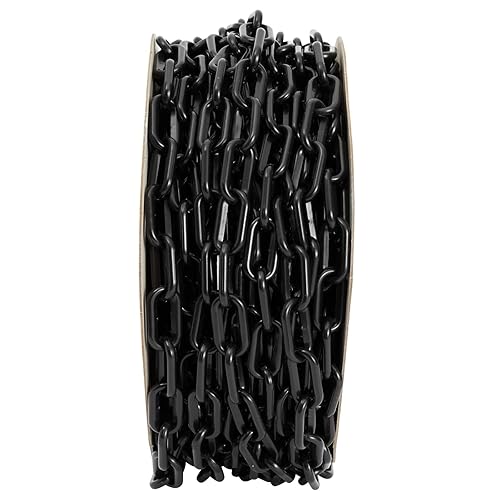 Miniatura 6 de Stockroom Plus Cadena de plástico – 100 pies, eslabones de cadena de plástico negro – Barrera de seguridad para valla, entrada, estacionamiento