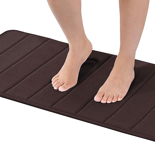 Miniatura 20 de Flamingo P Tapete de baño de espuma viscoelástica, antideslizante, de secado rápido, lavable a máquina, tapete de baño grueso para suelo de baño y