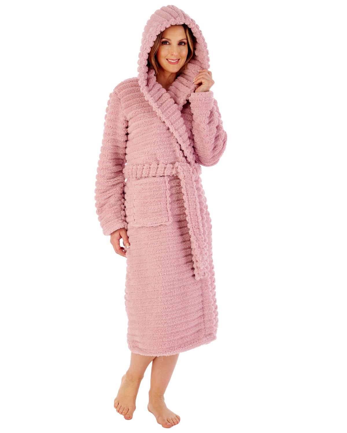 Slenderella HC02320-PK Women's Pink Wrap Front Dressing Gown XLarge