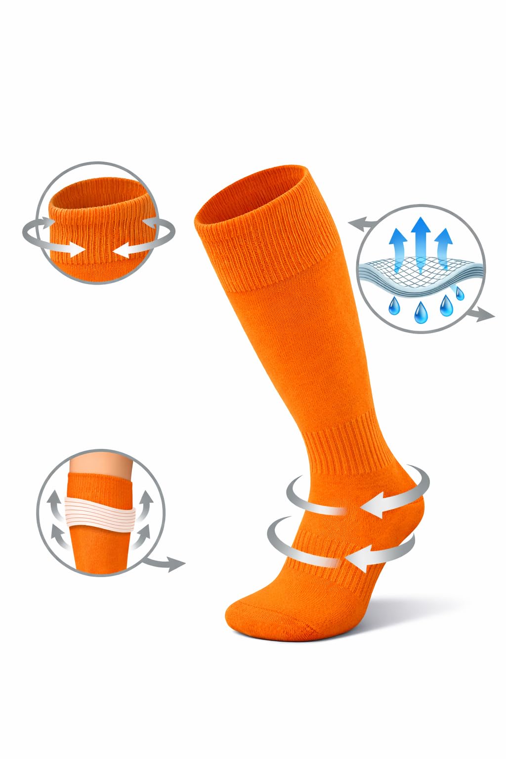 Calze alte al ginocchio bambino EU37 antiscivolo antisudore calcio hockey rugby 1STLY Fitness