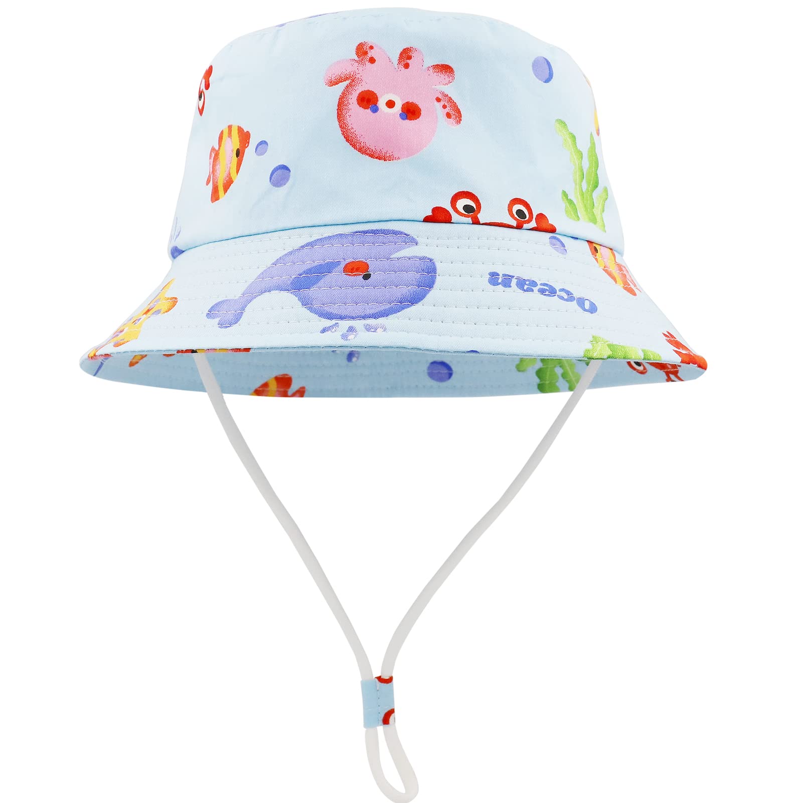 FenFang Sombrero de Sol Verano Bebés, Gorro Pescador Playa Algodón Niñas Niños, Unisexo Sombreros ala Ancha UV Protección Exteriores Viajes 1 2 3 4 Años