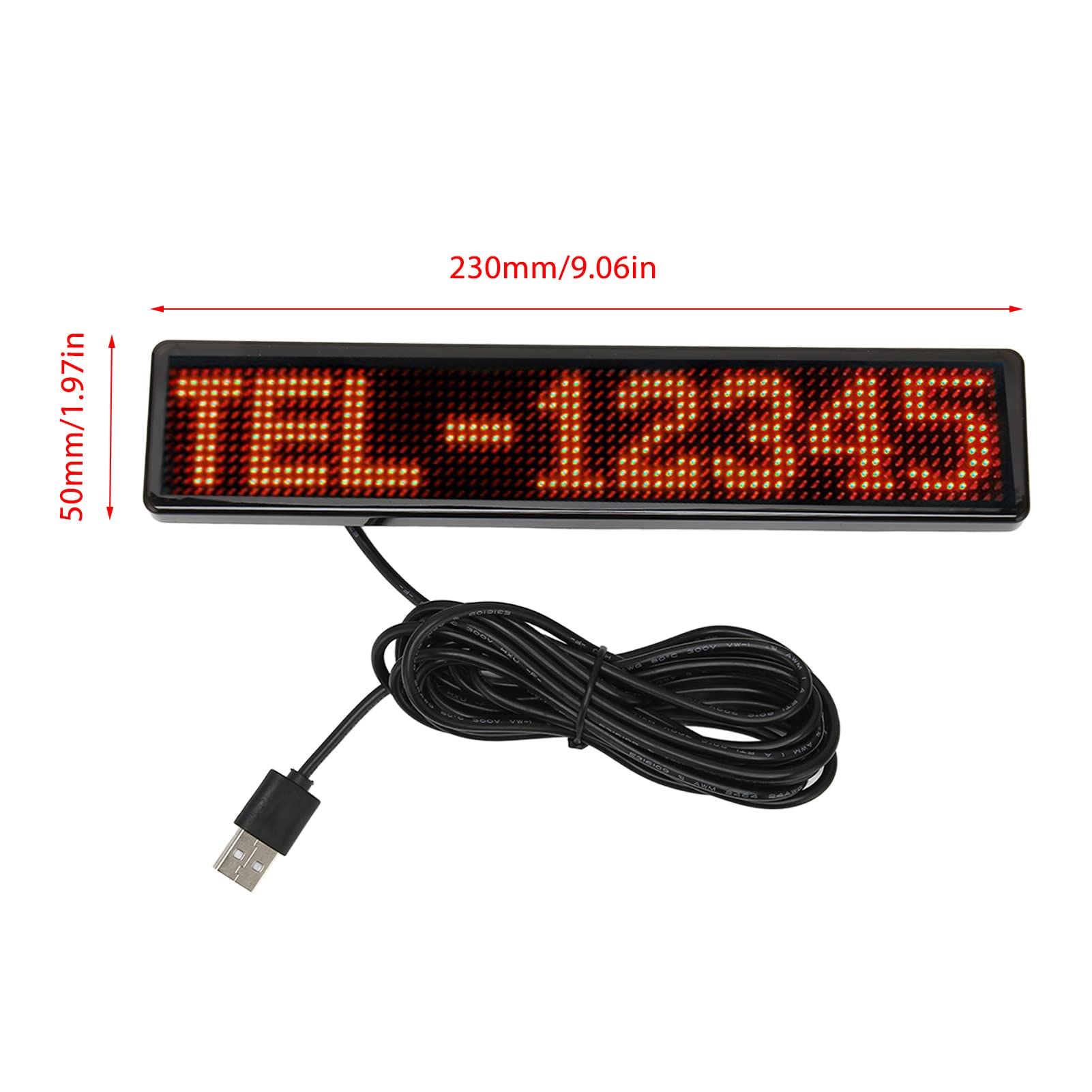 Panneau de Matrice LED, Panneaux LED USB DC5V Module LED Numérique, écran D'affichage LED 12 X 72 Points Panneau LED RVB, Panneau LED à Défilement Programmable de Contrôle APP
