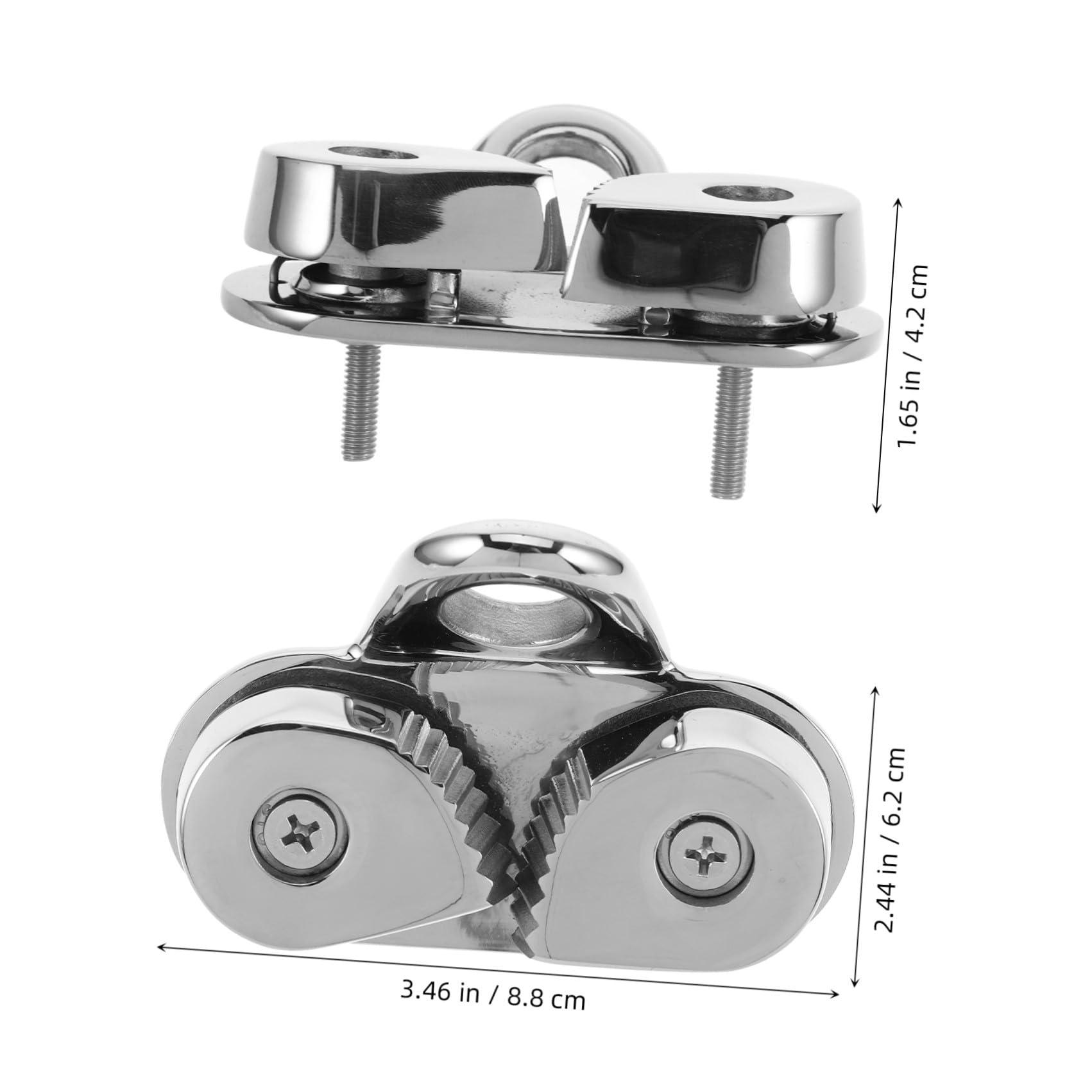 2 Pezzi Clip Corda Marino con Guida, Acciaio Inossidabile Argento | Barche e Yacht, Fissaggio Affidabile, Due Viti Autofilettanti Incluse, Equipaggio