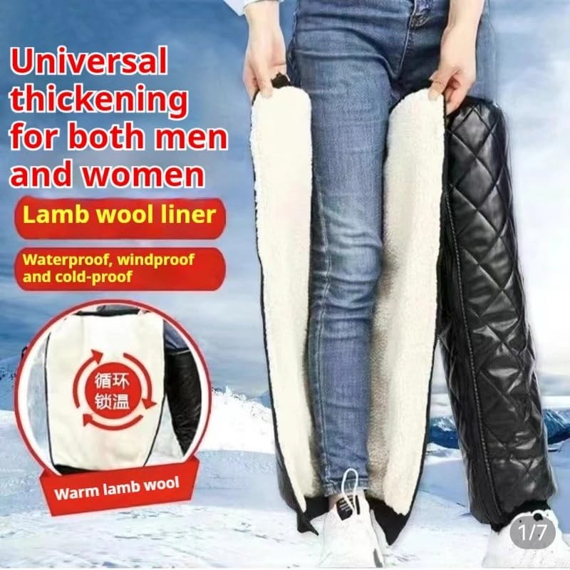Couvre-jambes de moto, genouillères de moto chaudes et épaisses pour trottinette électrique, coupe-vent, coupe-froid, fermeture éclair, protection extérieure en laine