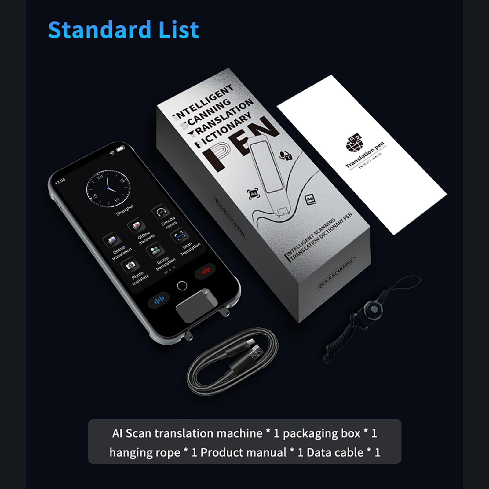 Gugxiom Traduttore di Foto Wireless Portatile Smart Scan Translator per Viaggiatori Dispositivo Multilingue Ricaricabile