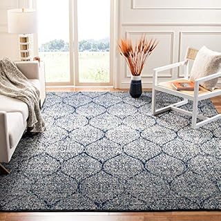 Safavieh Madison Collection MAD604G Geometric Ogee Trellis Distressed Area Rug, 10' x 14'