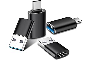 USB C Male to A Female Adapter, 4-Pack USB C Converter for...