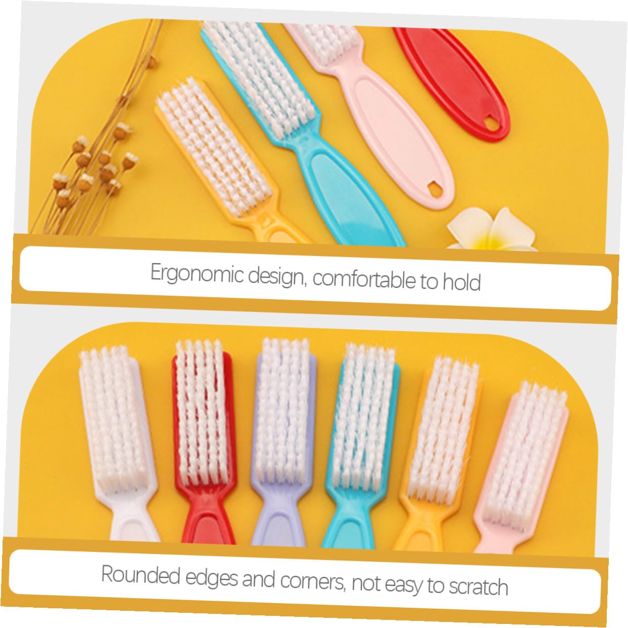 Spazzola per Unghie in Plastica 24 Pezzi Set, Piccola Spazzola per Manicure Ergonomica per Pulizia Unghie Mani e Piedi, Accessorio Compatto per Uso Domestico e Colore Casuale