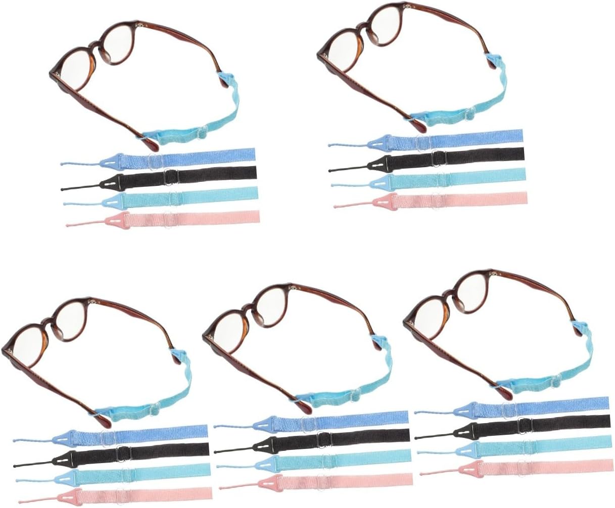 OSALADI 20pcs Adjustable Glasses Holders for Boys and Girls Elastic Eyewear Straps Design for Sunglasses and Eyeglasses